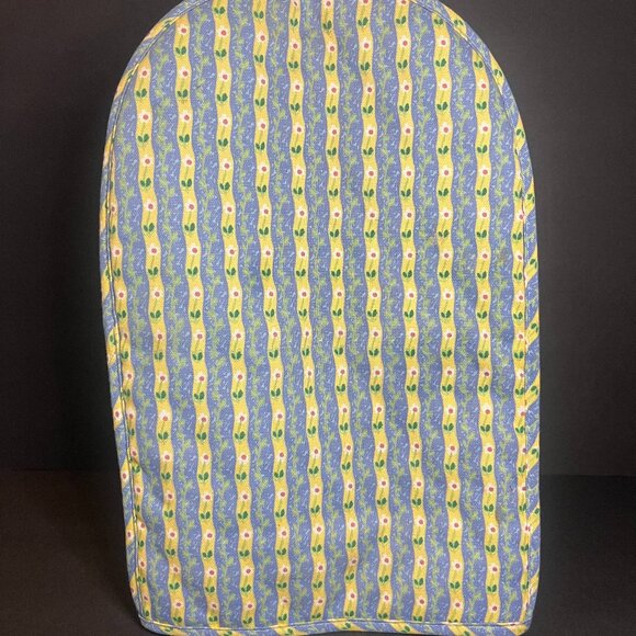 Vintage 1970s Retro Blue, Yellow & White Floral Quilted Kitchen Appliance Cover - Picture 4 of 8
